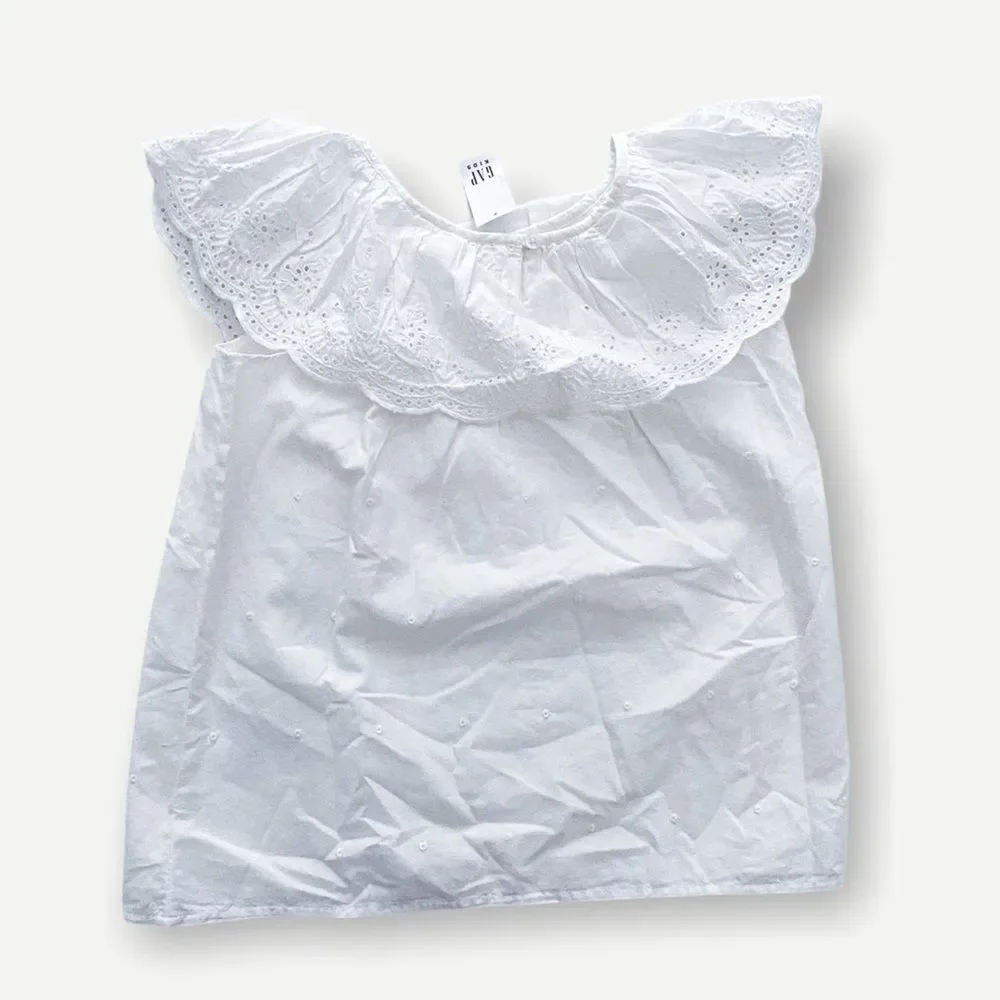 GAP Kids | Ivory | EYELET RUFFLE TOP
